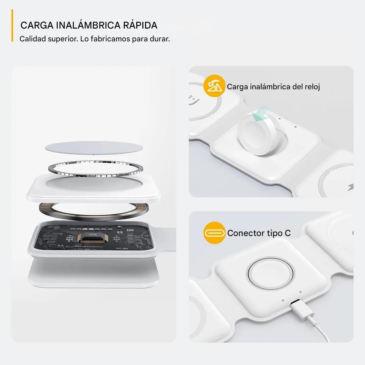 Cargador 3 en 1 inalámbrico