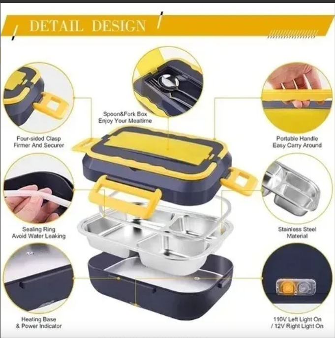 Lonchera Eléctrica Portátil Acero